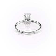 Radiant Glory 3.02 Carat VVS1 Lab-Grown Hidden Halo Engagement Ring in 18K White Gold Back View