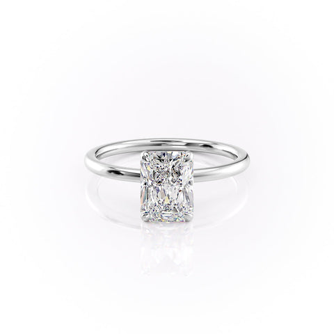 Radiant Glory 3.02 Carat VVS Lab-Grown Hidden Halo Engagement Ring in 18K Gold