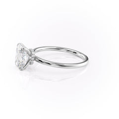 Radiant Glory 3.02 Carat VVS1 Lab-Grown Hidden Halo Engagement Ring in 18K White Gold Left View