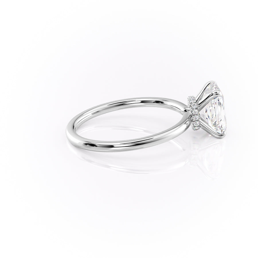 Radiant Glory 3.02 Carat VVS1 Lab-Grown Hidden Halo Engagement Ring in 18K White Gold Right View
