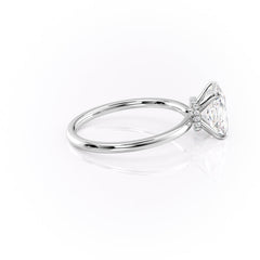 Radiant Glory 3.02 Carat VVS1 Lab-Grown Hidden Halo Engagement Ring in 18K White Gold Right View