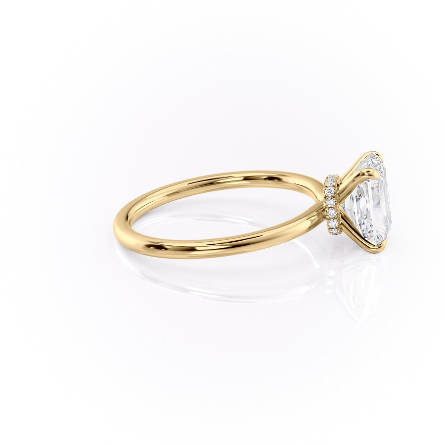 Radiant Glory 3.02 Carat VVS1 Lab-Grown Hidden Halo Engagement Ring in 18K Yellow Gold Right View