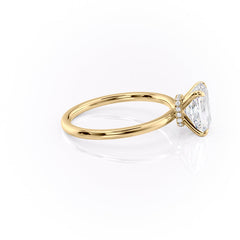 Radiant Glory 3.02 Carat VVS1 Lab-Grown Hidden Halo Engagement Ring in 18K Yellow Gold Right View