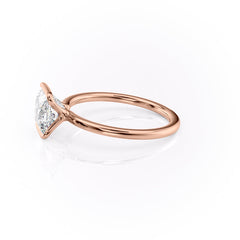 Regal Bezel 2.05 Carat VVS Lab-Grown Princess Solitaire Engagement Ring in 18K Rose Gold Left Side Cross View