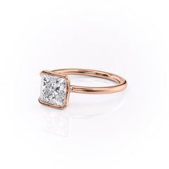 Regal Bezel 2.05 Carat VVS Lab-Grown Princess Solitaire Engagement Ring in 18K Rose Gold Left Side View