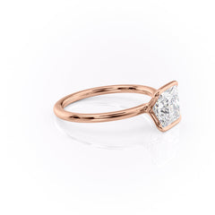 Regal Bezel 2.05 Carat VVS Lab-Grown Princess Solitaire Engagement Ring in 18K Rose Gold Right Side Cross View_1