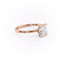 Regal Bezel 2.05 Carat VVS Lab-Grown Princess Solitaire Engagement Ring in 18K Rose Gold Right Side View