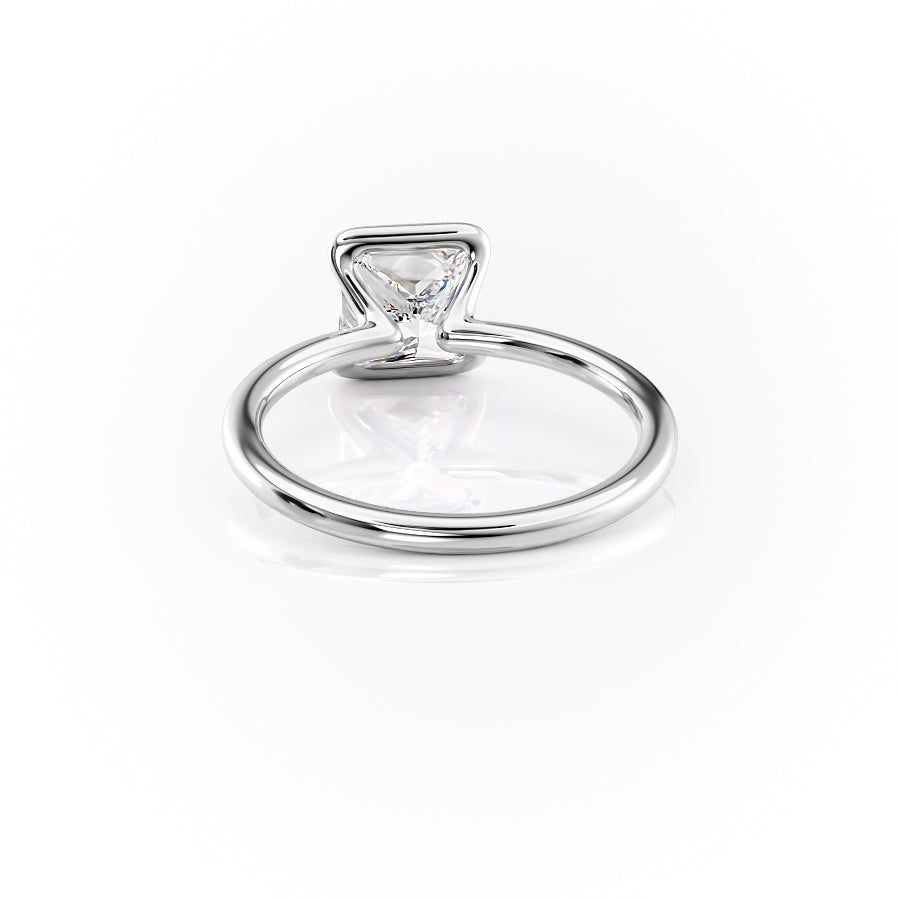 Regal Bezel 2.05 Carat VVS Lab-Grown Princess Solitaire Engagement Ring in 18K White Gold Back Side View