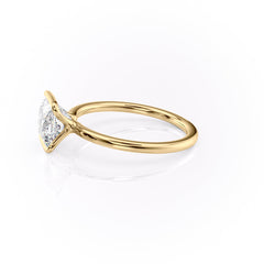 Regal Bezel 2.05 Carat VVS Lab-Grown Princess Solitaire Engagement Ring in 18K Yellow Gold Left Side Cross View