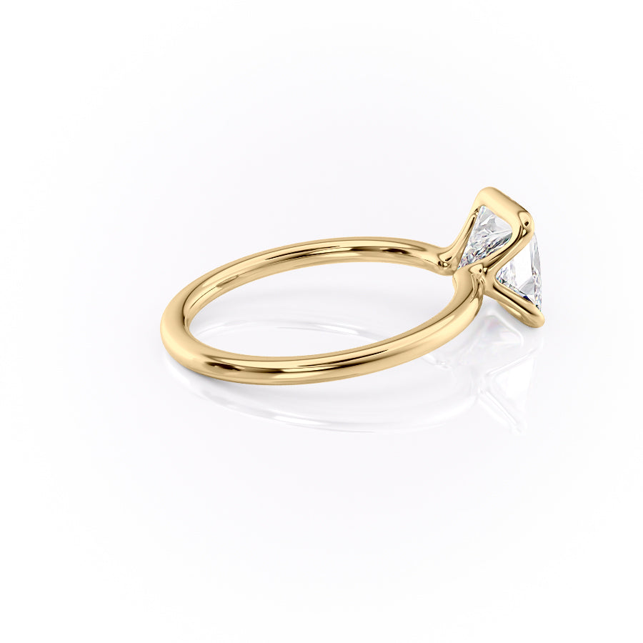 Regal Bezel 2.05 Carat VVS Lab-Grown Princess Solitaire Engagement Ring in 18K Yellow Gold Right Side Cross View