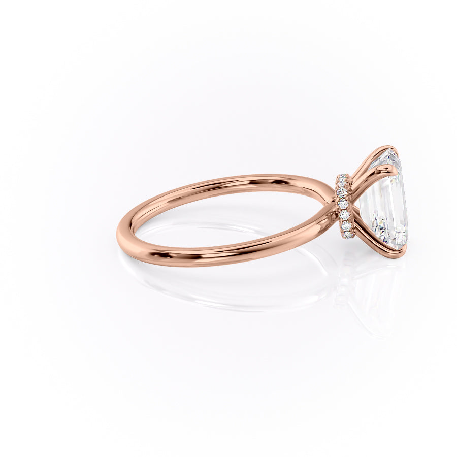 Regal Prism Emerald 2.52 Carat VVS1 Lab-Grown Hidden Halo Engagement Ring in 18K Rose Gold Right View
