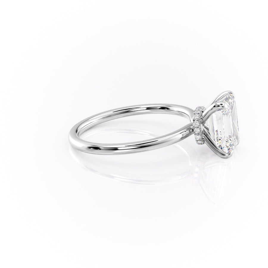 Regal Prism Emerald 2.52 Carat VVS1 Lab-Grown Hidden Halo Engagement Ring in 18K White Gold Right View