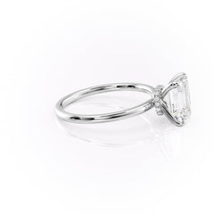 Regal Prism Emerald 2.52 Carat VVS1 Lab-Grown Hidden Halo Engagement Ring in 18K White Gold Right View