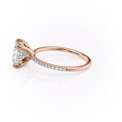 Regalia 1.42 Carat VVS Lab-Grown Princess Hidden Halo Pave Engagement Ring in 18K Rose Gold Left View