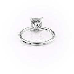 Regalia 1.42 Carat VVS Lab-Grown Princess Hidden Halo Pave Engagement Ring in 18K White Gold Back View