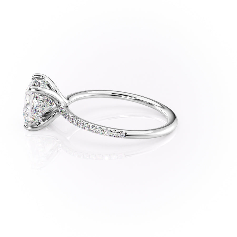 Regalia 1.42 Carat VVS Lab-Grown Princess Hidden Halo Pave Engagement Ring in 18K White Gold Left View