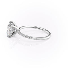 Regalia 1.42 Carat VVS Lab-Grown Princess Hidden Halo Pave Engagement Ring in 18K White Gold Left View