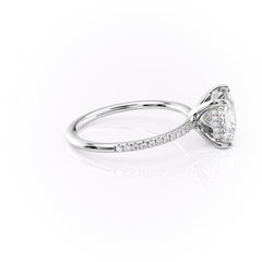 Regalia 1.42 Carat VVS Lab-Grown Princess Hidden Halo Pave Engagement Ring in 18K White Gold Right View