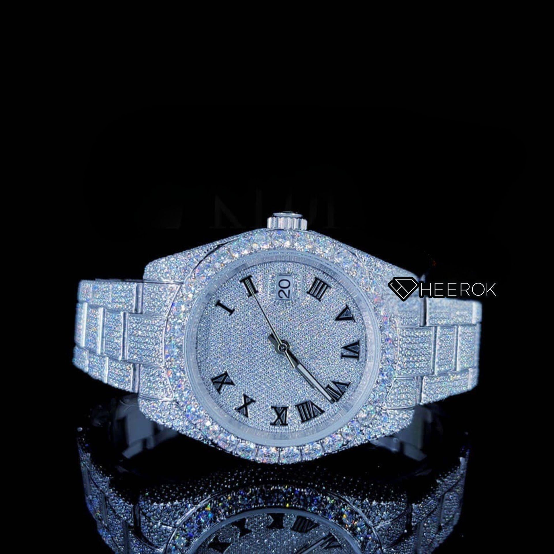 Iced Out Moissanite Watch Flooded with VVS Stones Custom