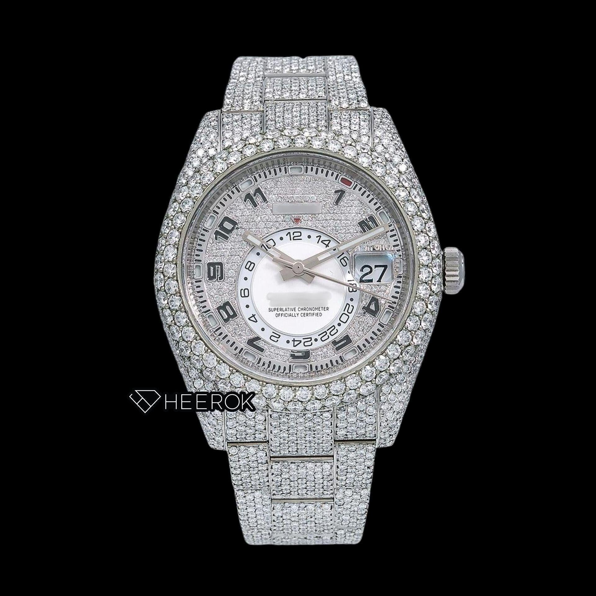 Iced Out Moissanite Watch Flooded with VVS Stones Custom