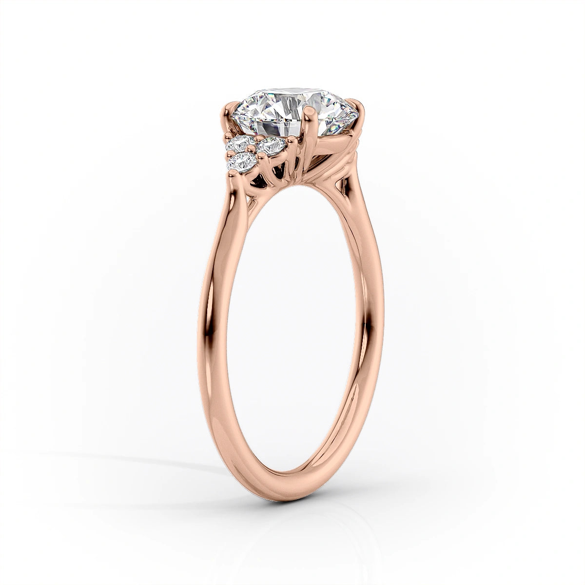 Scarlett Grace 2.50 Carat VVS Lab-Grown Round Engagement Ring in 18K Rose Gold Standing View