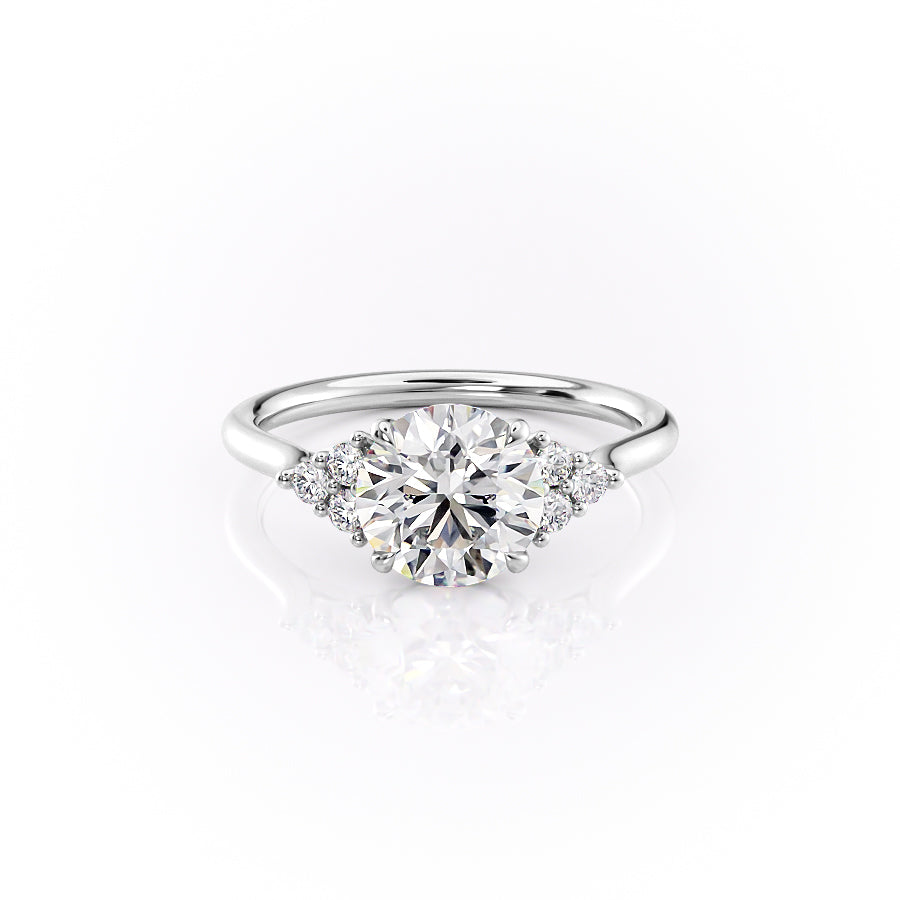 Scarlett Grace 2.50 Carat VVS Lab-Grown Round Engagement Ring in 18K White Gold Front View