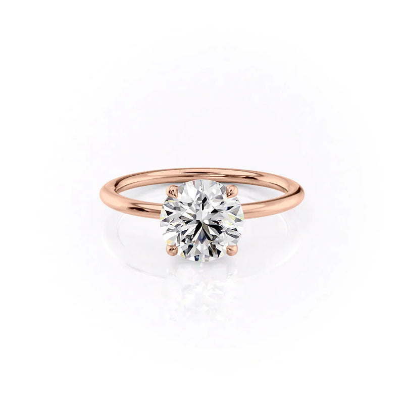 Seraphine Glow 2 Carat VVS1 Lab-Grown Solitaire Engagement Ring in 18K Rose Gold Front View 