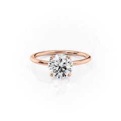 Seraphine Glow 2 Carat VVS1 Lab-Grown Solitaire Engagement Ring in 18K Rose Gold Front View 