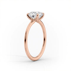 Seraphine Glow 2 Carat VVS1 Lab-Grown Solitaire Engagement Ring in 18K Rose Gold Stand View 
