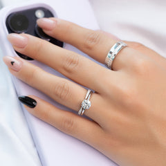 Seraphine Glow 2 Carat VVS1 Lab-Grown Solitaire Engagement Ring in 18K White Gold Hand View