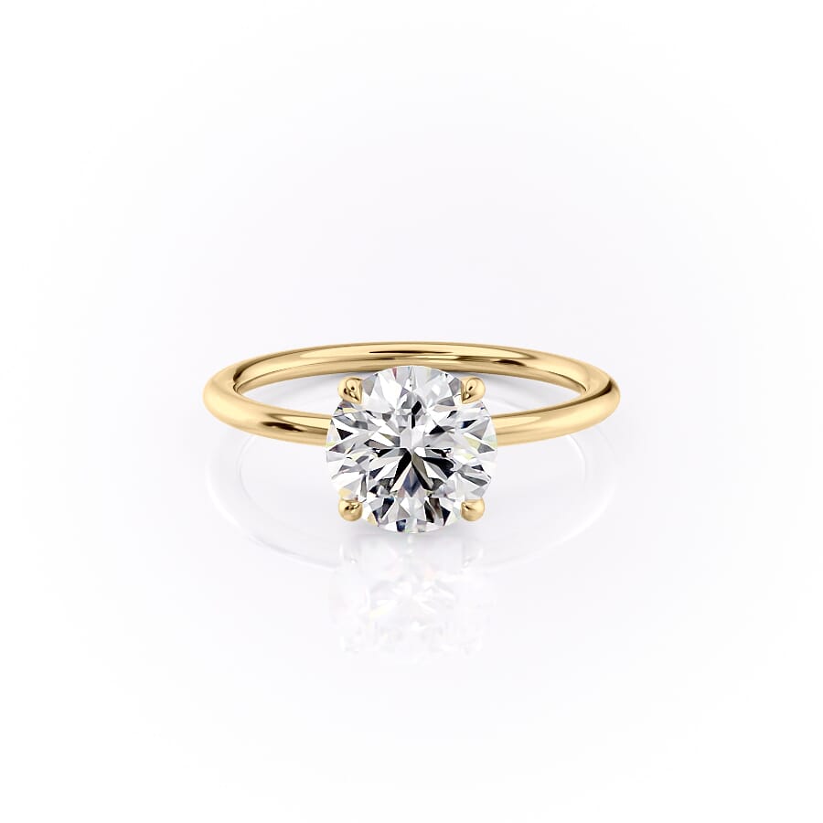 Seraphine Glow 2 Carat VVS1 Lab-Grown Solitaire Engagement Ring in 18K Yellow Gold Front View 