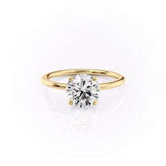 Seraphine Glow 2 Carat VVS1 Lab-Grown Solitaire Engagement Ring in 18K Yellow Gold Front View 
