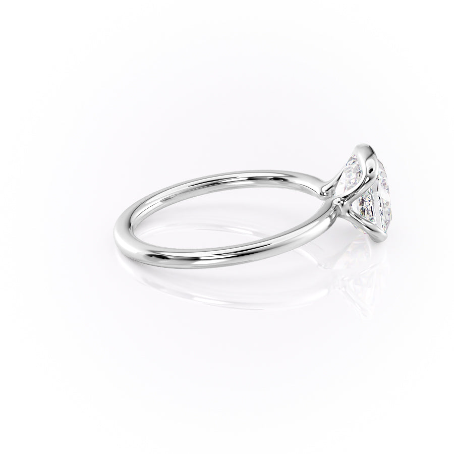 Sleek Bezel 2.02 Carat VVS Lab-Grown Cushion Solitaire Engagement Ring in 18K White Gold Right Side View