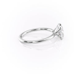 Sleek Bezel 2.02 Carat VVS Lab-Grown Cushion Solitaire Engagement Ring in 18K White Gold Right Side View