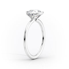 Sleek Bezel 2.02 Carat VVS Lab-Grown Cushion Solitaire Engagement Ring in 18K White Gold Standing View