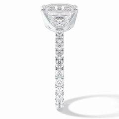 Square 2.58 Carat Princess VS1 Lab-Grown Pave Engagement Ring in 18k Gold