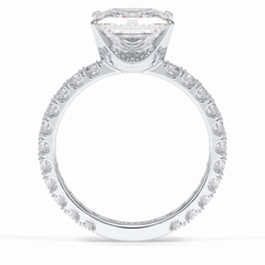 Square 2.58 Carat Princess VS1 Lab-Grown Pave Engagement Ring in 18k Gold