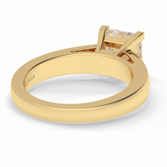 Square Solace 2.15 Carat Princess VS1 Lab-Grown Solitaire Engagement Ring in 18K Gold