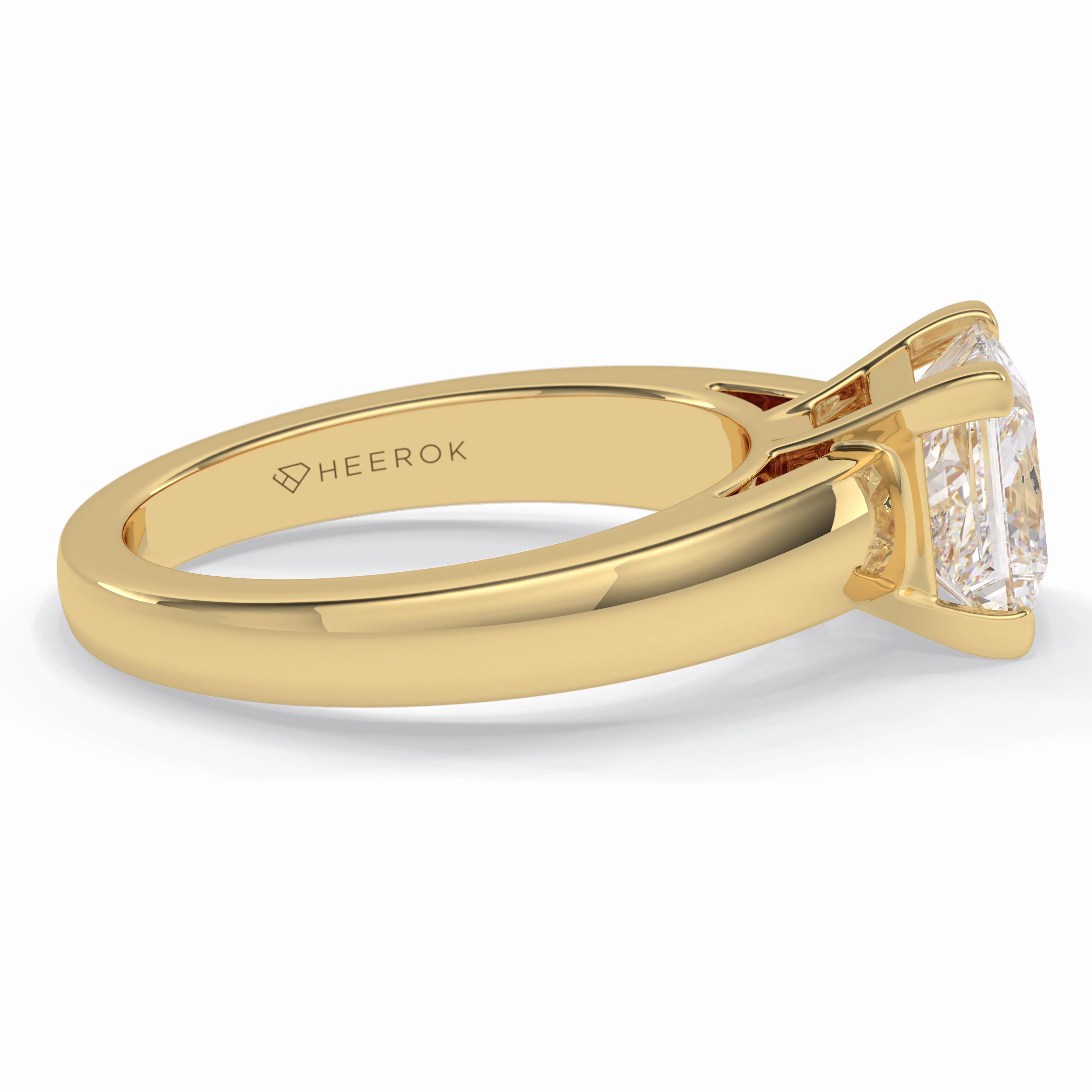 Square Solace 2.15 Carat Princess VS1 Lab-Grown Solitaire Engagement Ring in 18K Gold