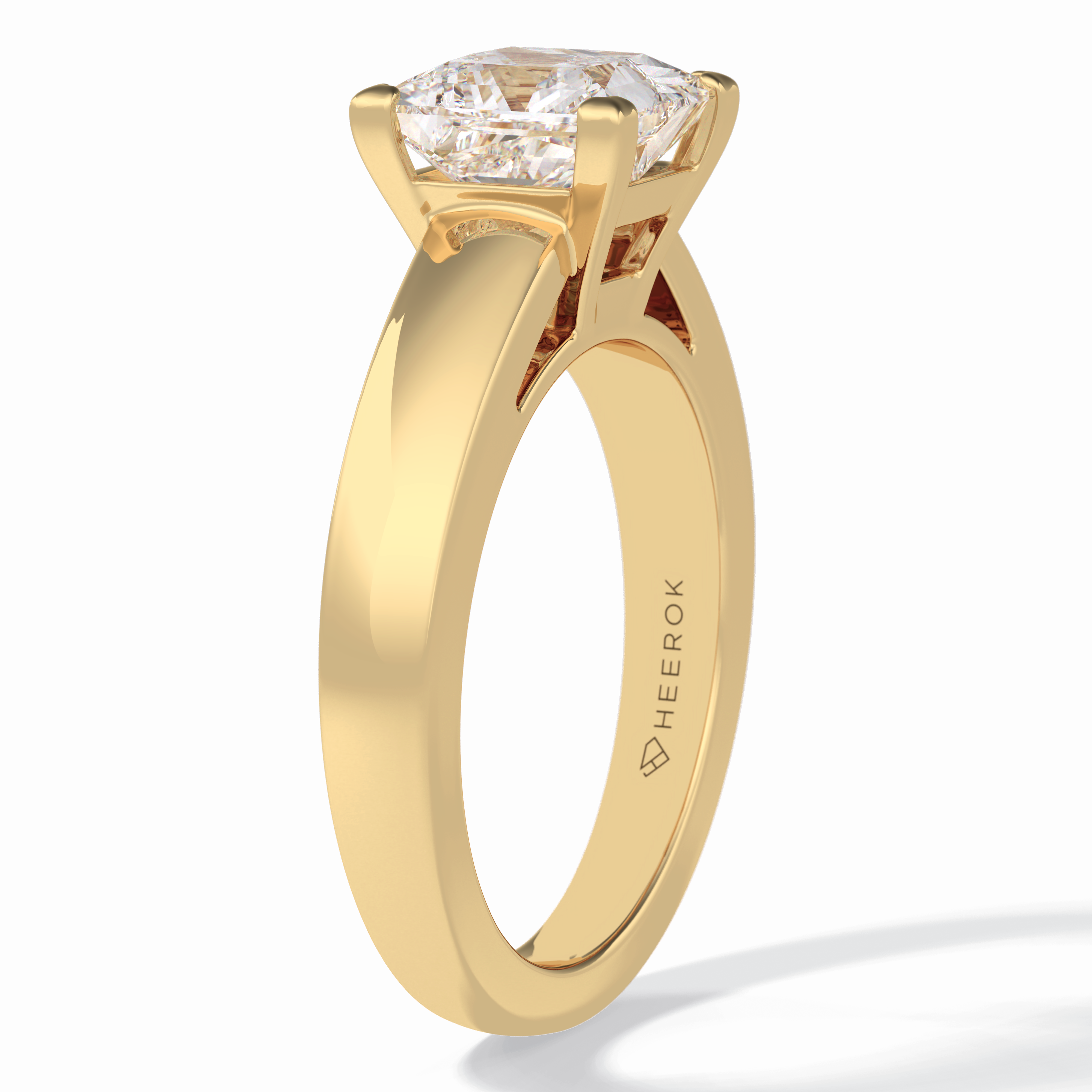 Square Solace 2.15 Carat Princess VS1 Lab-Grown Solitaire Engagement Ring in 18K Gold