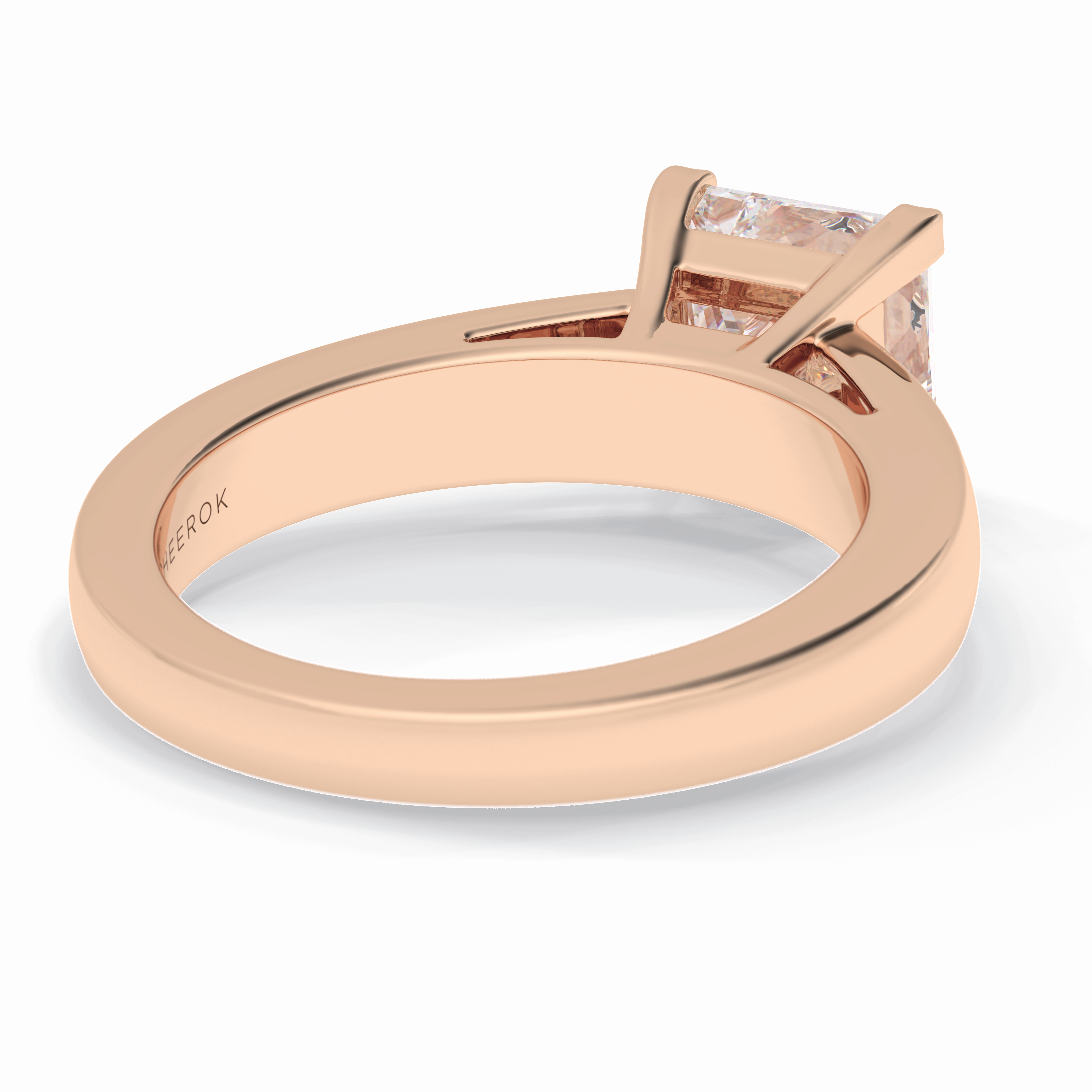 Square Solace 2.15 Carat Princess VS1 Lab-Grown Solitaire Engagement Ring in 18K Gold