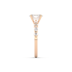 Starlit Grace 1 Carat Oval VS1 Lab-Grown Solitaire With Accents Engagement Ring in 18K Rose Gold