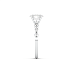 Starlit Grace 1 Carat Oval VS1 Lab-Grown Solitaire With Accents Engagement Ring in 18K White Gold