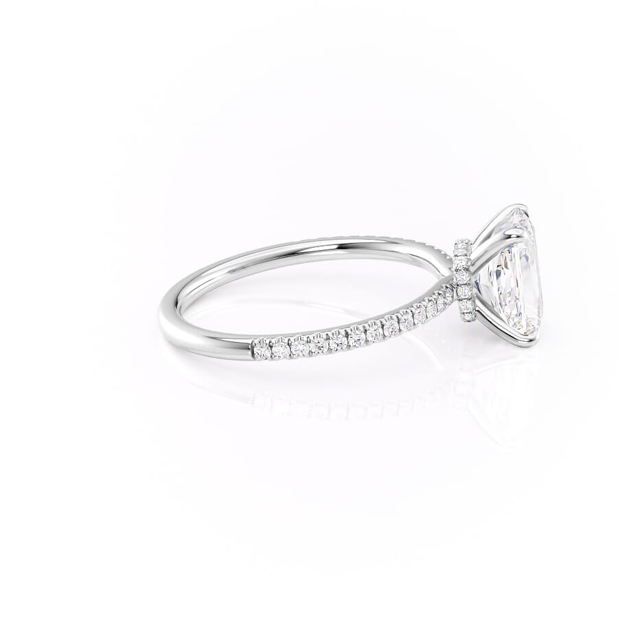 Stellar Prism 2.10 Carat VVS1 Lab-Grown Radiant Hidden Halo Pave Engagement Ring in 18K White Gold Right View