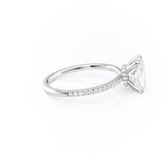 Stellar Prism 2.10 Carat VVS1 Lab-Grown Radiant Hidden Halo Pave Engagement Ring in 18K White Gold Right View