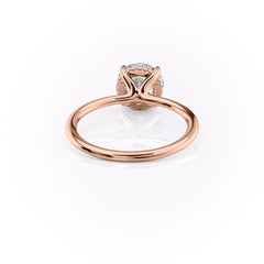 Stellar Round 2.50 Carat VVS1 Lab‑Grown Hidden Halo Engagement Ring in 18K Rose Gold Back View
