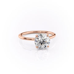 Stellar Round 2.50 Carat VVS1 Lab‑Grown Hidden Halo Engagement Ring in 18K Rose Gold Right View