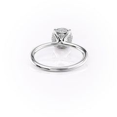 Stellar Round 2.50 Carat VVS1 Lab‑Grown Hidden Halo Engagement Ring in 18K White Gold Back View