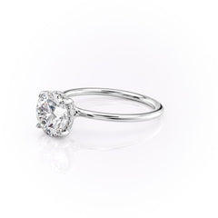 Stellar Round 2.50 Carat VVS1 Lab‑Grown Hidden Halo Engagement Ring in 18K White Gold Left Side View