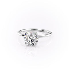Stellar Round 2.50 Carat VVS1 Lab‑Grown Hidden Halo Engagement Ring in 18K White Gold Left View